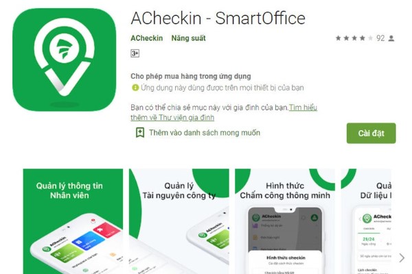 App chấm công trên điện thoại ACheckin