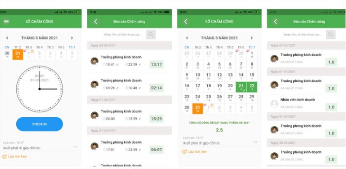 Ứng dụng chấm công trên điện thoại – Sổ chấm công