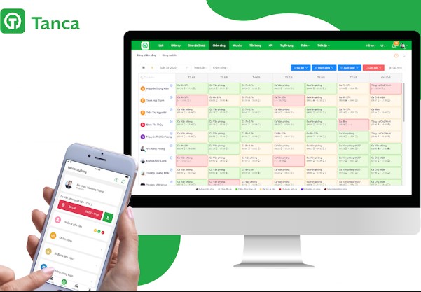 Phần mềm chấm công trên điện thoại tanca