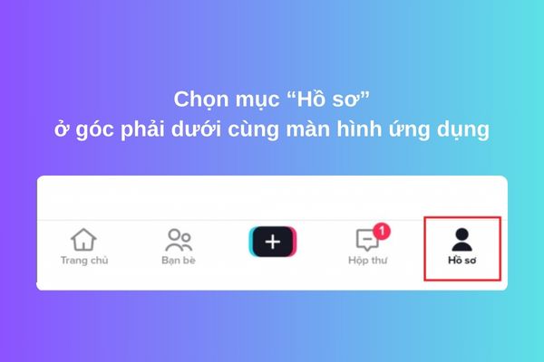 chọn mục "Hồ sơ" ở góc dưới