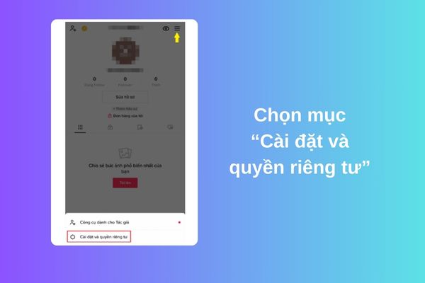 "Cài đặt và quyền riêng tư"